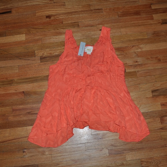New MAEVE Bretta Gathered Tank Top NWT Coral - Picture 4 of 7